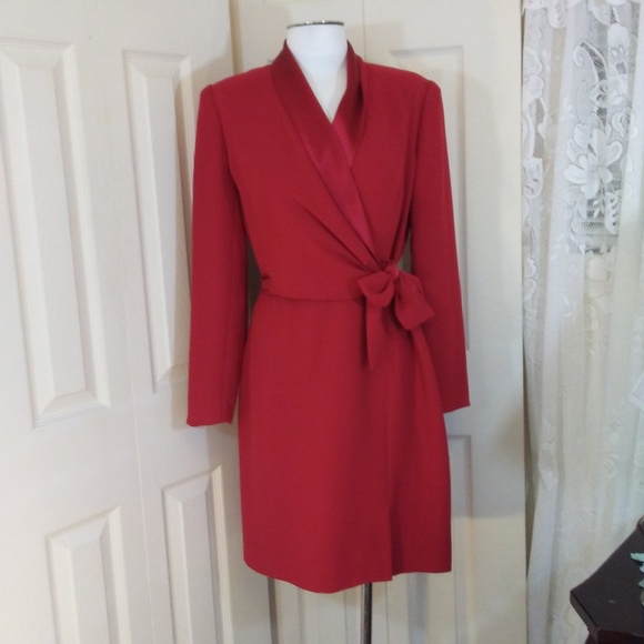 Jones New York Dresses & Skirts - Jones New York Red False Wrap Dress